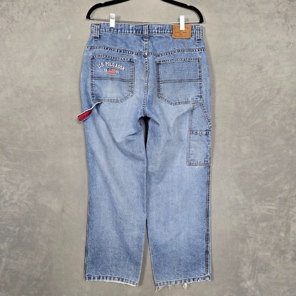 U.S. Polo Assn. Loose Baggy Carpenter Jeans Men's 34x30 Y2K distressed vintage - Picture 1 of 9